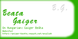 beata gaiger business card