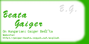 beata gaiger business card
